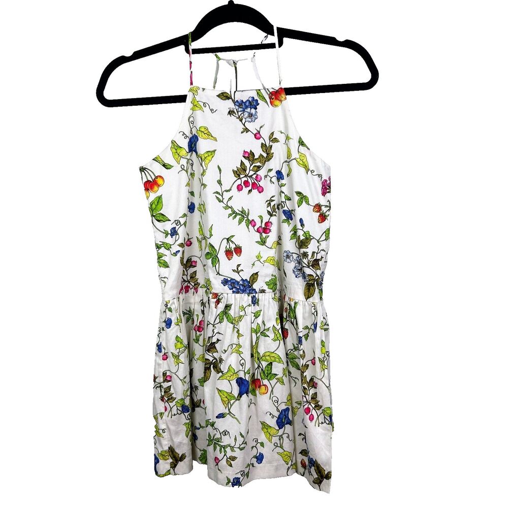 Milly Minis Fruit & Floral Pattern White Multicolor Dress Childrens Girls 12